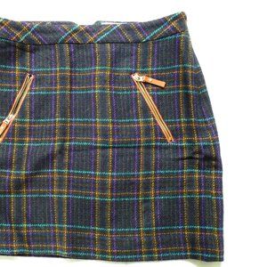 FREE WITH PURCHASE FROM CLOSET Esprit Wool-Mix Short Plaid Skirt WITH POCKETS